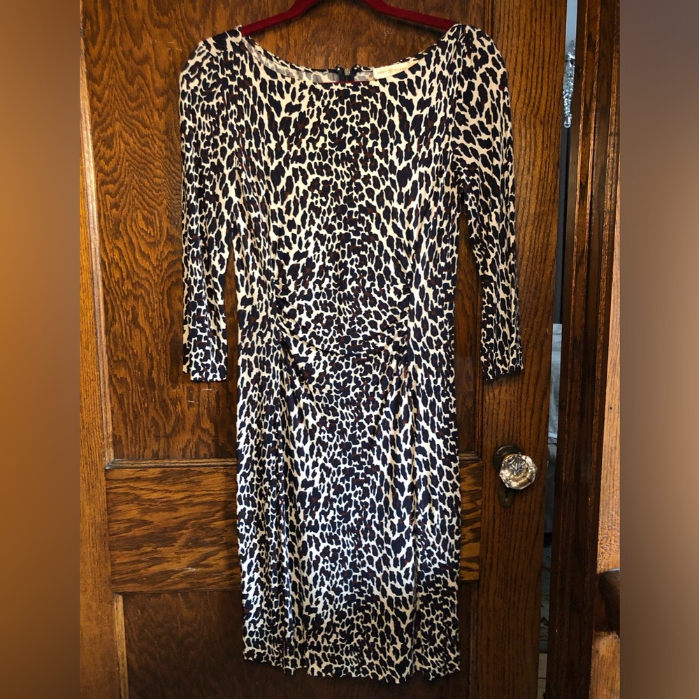 Tory Burch Black and White Bodycon Long Sleeve Dress